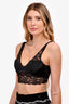 Versace Black Satin Greca-Detail Lace Trim Bra Top Size 3B