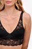 Versace Black Satin Greca-Detail Lace Trim Bra Top Size 3B