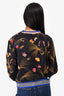 Fendi Black/Multicolour Floral Print Crew Neck Blouse Size 38