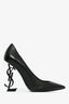 Saint Laurent Black Leather 'Opyum' Heels Size 36