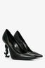 Saint Laurent Black Leather 'Opyum' Heels Size 36