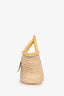 Jacquemus Yellow Suede/Raffia Large Le Panier Soleil Basket Tote