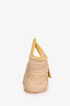 Jacquemus Yellow Suede/Raffia Large Le Panier Soleil Basket Tote