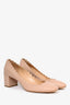 Chloe Nude Leather Scalloped Block Heel Size 40