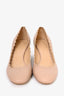 Chloe Nude Leather Scalloped Block Heel Size 40