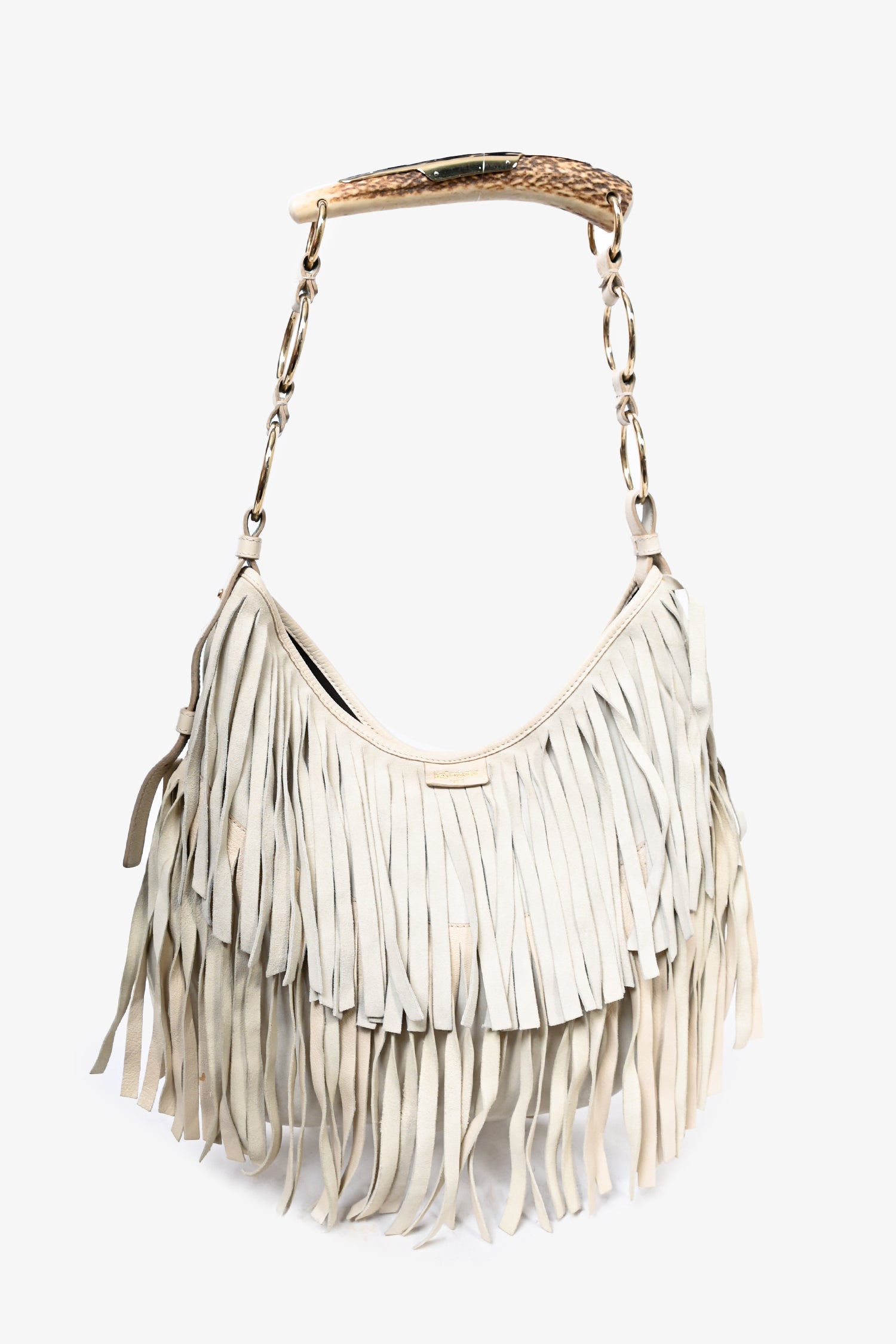 White fringe purse sales