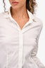 Brunello Cucinelli White Cotton Double Collared Top Size M