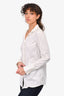 Brunello Cucinelli White Cotton Double Collared Top Size M