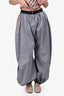 Loewe Blue/Brown Cotton Leather Trim Parachute Pants Size 40