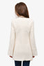 Alexander Wang White Tweed V-Neck Chain Detail Jacket Dress Size 4