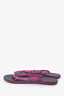 Chanel Black/Magenta Interlocking Cc Logo Leather Flip Flops Size 35