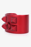 Hermès Red Collier de Chien Aluminium Sunset Cuff Bracelet