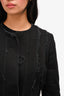 Dries Van Noten Black Denim Frayed Peplum Jacket Size 42