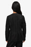 Dries Van Noten Black Denim Frayed Peplum Jacket Size 42