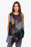 Dries Van Noten Purple/Blue Cotton Sleeveless Asymmetrical Sheer Tunic Est. Size M