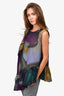 Dries Van Noten Purple/Blue Cotton Sleeveless Asymmetrical Sheer Tunic Est. Size M