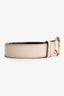 Gucci White Leather Bamboo G Belt Size 90