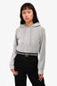 T Alexander Wang Grey Velvet Logo Cropped Sweater Size S