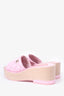 Pre-Loved Chanel™ Baby Pink Quilted Leather Wooden Wedges Size 36