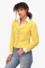 Pre-Loved Chanel™ 2012 Yellow Tweed Embellished Button Blazer Size 40