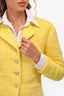 Pre-Loved Chanel™ 2012 Yellow Tweed Embellished Button Blazer Size 40