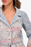 Pre-Loved Chanel™ Resort 2013 Pastel Blue/Pink Tweed Ruffle Blazer Size 38 (As Is)