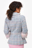 Pre-Loved Chanel™ Resort 2013 Pastel Blue/Pink Tweed Ruffle Blazer Size 38 (As Is)