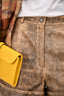 Pre-Loved Chanel™ Brown/Black Lambskin Leather 'Coco Cuba' Shorts Size 40