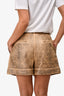 Pre-Loved Chanel™ Brown/Black Lambskin Leather 'Coco Cuba' Shorts Size 40