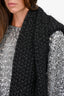 Pre-Loved Chanel™ Black/Silver Mohair Blend Knit Scarf/Cardigan Sweater Size S