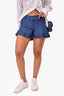 Pre-Loved Chanel™ Blue Denim CC Ruffle Shorts Size 38