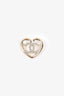 Pre-Loved Chanel™ 2023 Gold Tone Strass CC Heart Brooch