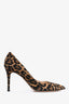 Gianvito Rossi Brown Leopard Printed Suede Pumps Size 37