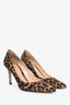 Gianvito Rossi Brown Leopard Printed Suede Pumps Size 37