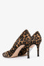 Gianvito Rossi Brown Leopard Printed Suede Pumps Size 37