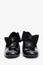 Pre-Loved Chanel™ 2024 Black Patent Leather Bow Ribbon Mary Jane Block Heels Size 37.5C