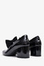 Pre-Loved Chanel™ 2024 Black Patent Leather Bow Ribbon Mary Jane Block Heels Size 37.5C