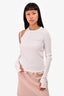 Helmut Lang White Ribbed Cut Out Top Size S