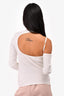 Helmut Lang White Ribbed Cut Out Top Size S