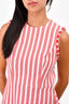 Alexis Red/White Striped Ruffle Detailed Asymmetrical Dress Size M