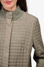 Akris Green Silk Quilted Jacket Size 16