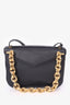 Bottega Veneta Black Leather Mount Envelope Shoulder Bag