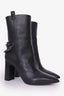 Valentino Black Leather Rockstud Chain Boots Size 39.5