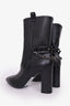 Valentino Black Leather Rockstud Chain Boots Size 39.5