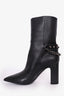 Valentino Black Leather Rockstud Chain Boots Size 39.5