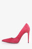 Gucci Pink Suede Elizabeth Horse-Bit Pointed Toe Pumps Size 40