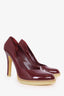 Gucci Burgundy Patent Leather Round Toe Pumps Size 9