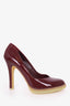 Gucci Burgundy Patent Leather Round Toe Pumps Size 9