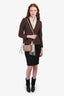 Max Mara Brown/Black Wool Checkered Blazer Size 2