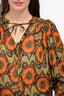 Ulla Johnson Green/Orange Metallic Blouse Size 4